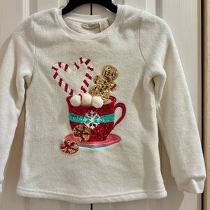 Cynthia Rowley White Sweatshirt with Festive Cup Design